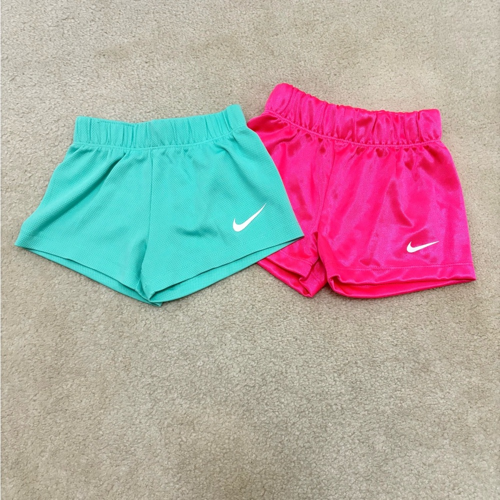 Nike Toddler Girls’ Aqua & Hot Pink Shorts
